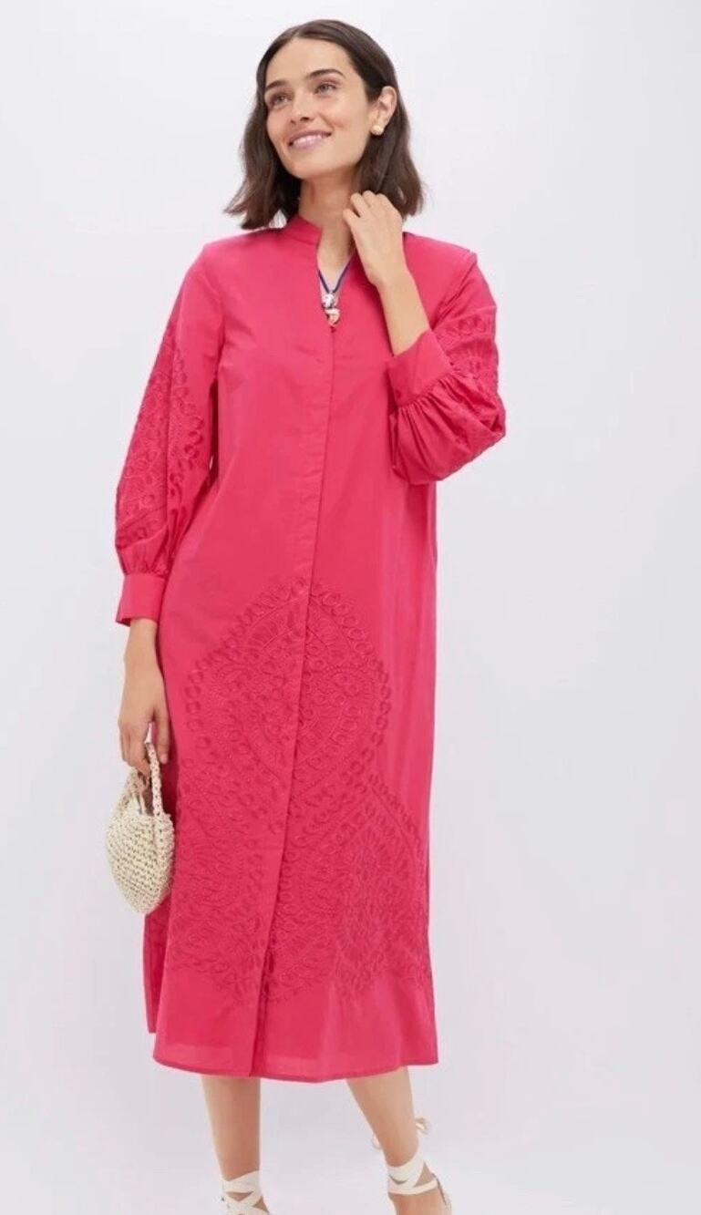 Hyacinth House Tuckernuck Modest Maxi Dress Red Size Large NEW